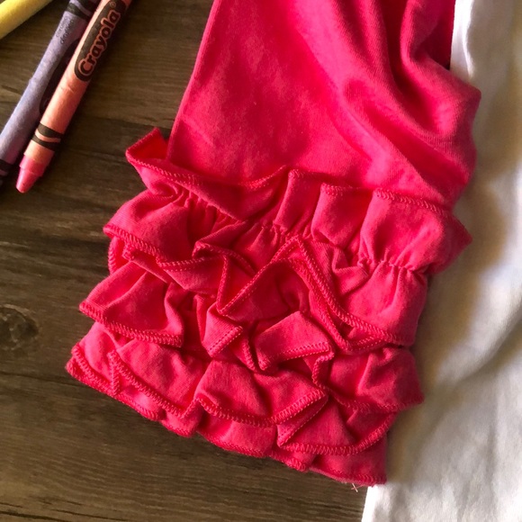 Girl’s Ruffled Pink & White Shirt size 6 - Picture 3 of 8